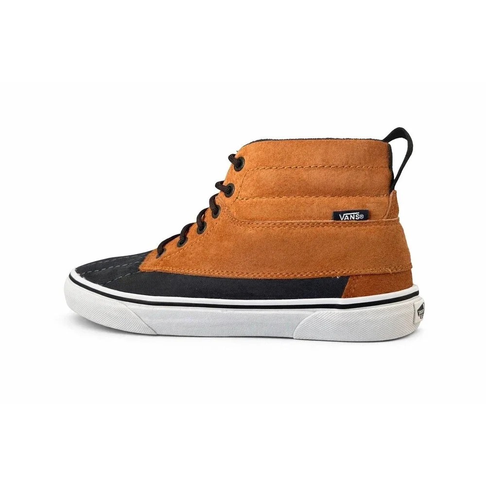 VANS Scotchgard High-Top‎ Sneakers Brown Black Suede Canvas Men's Casual Shoes